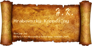Hrabovszky Koppány névjegykártya